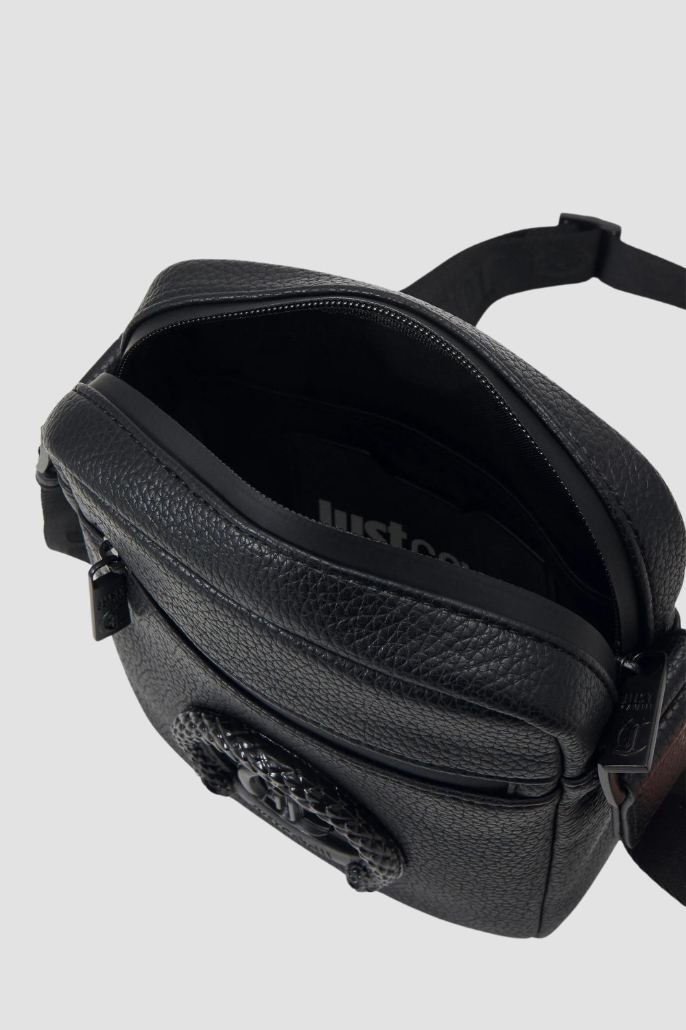 JUST CAVALLI Czarna torba Range New Logo Metal Circle