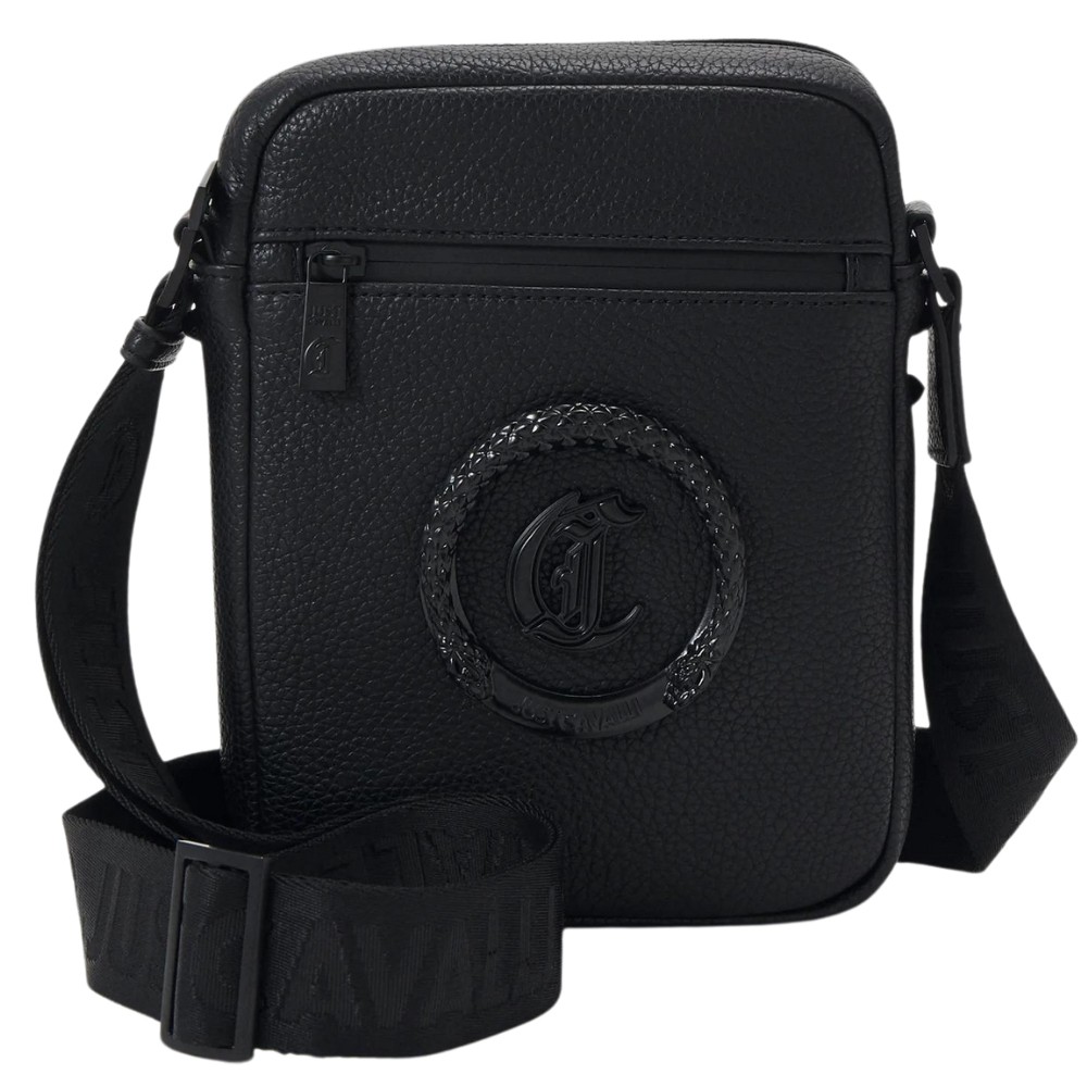JUST CAVALLI Czarna torba Range New Logo Metal Circle