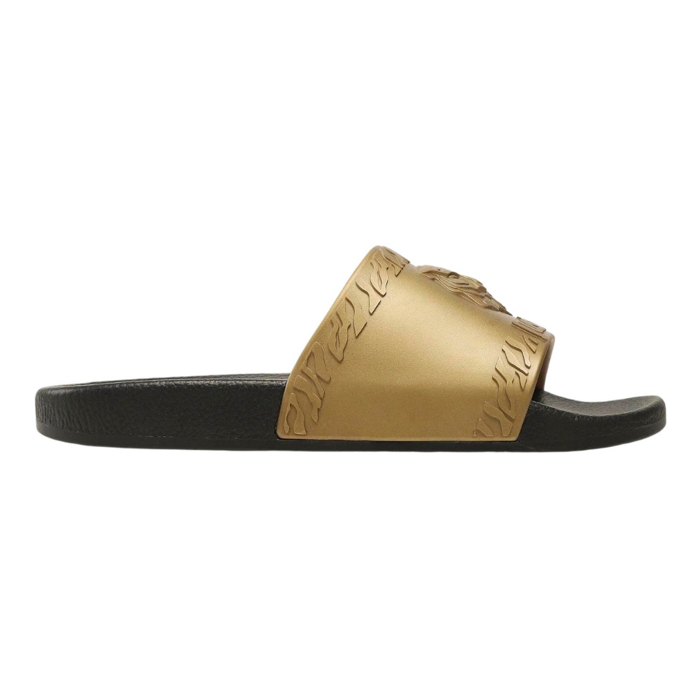 JUST CAVALLI Black and gold Fondo Pool flip-flops