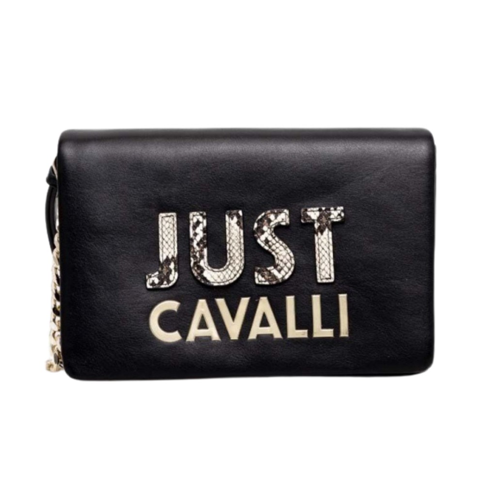 JUST CAVALLI Czarna torebka C Cut Out Logo