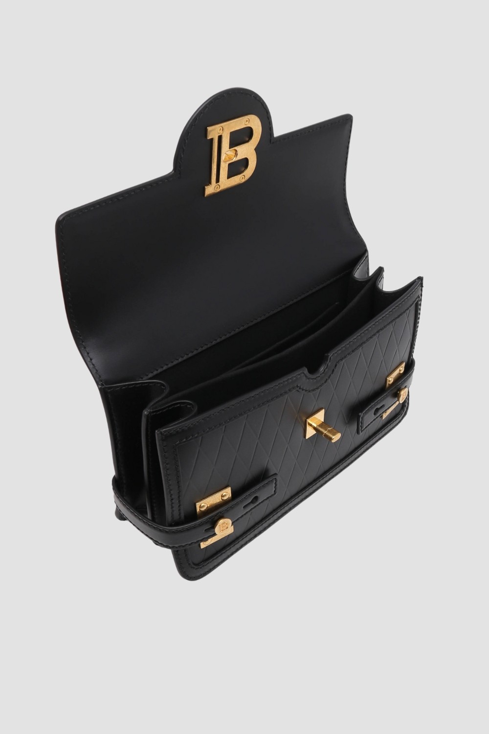 BALMAIN Czarna torebka B-buzz Shoulder 24-Cuir EMB