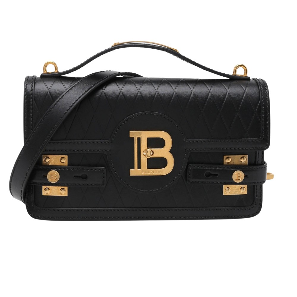 BALMAIN Czarna torebka B-buzz Shoulder 24-Cuir EMB