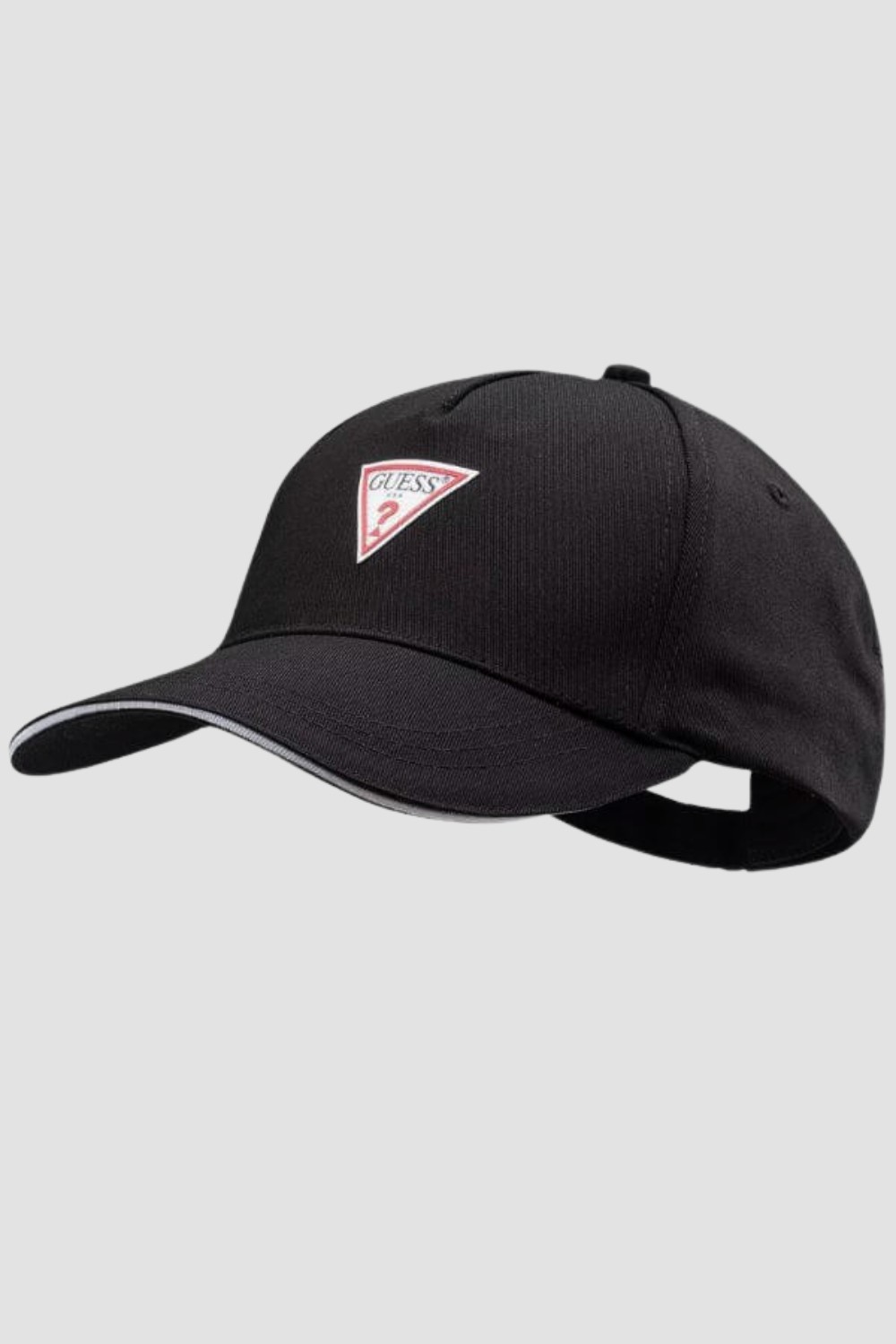 GUESS Czarna czapka z daszkiem Triangle Patch