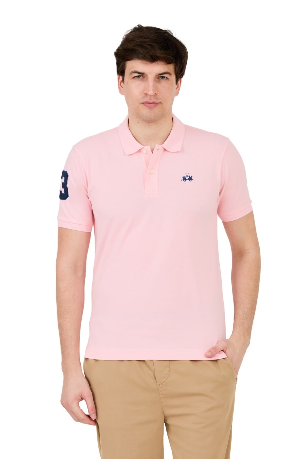 LA MARTINA Różowe polo z małym logo