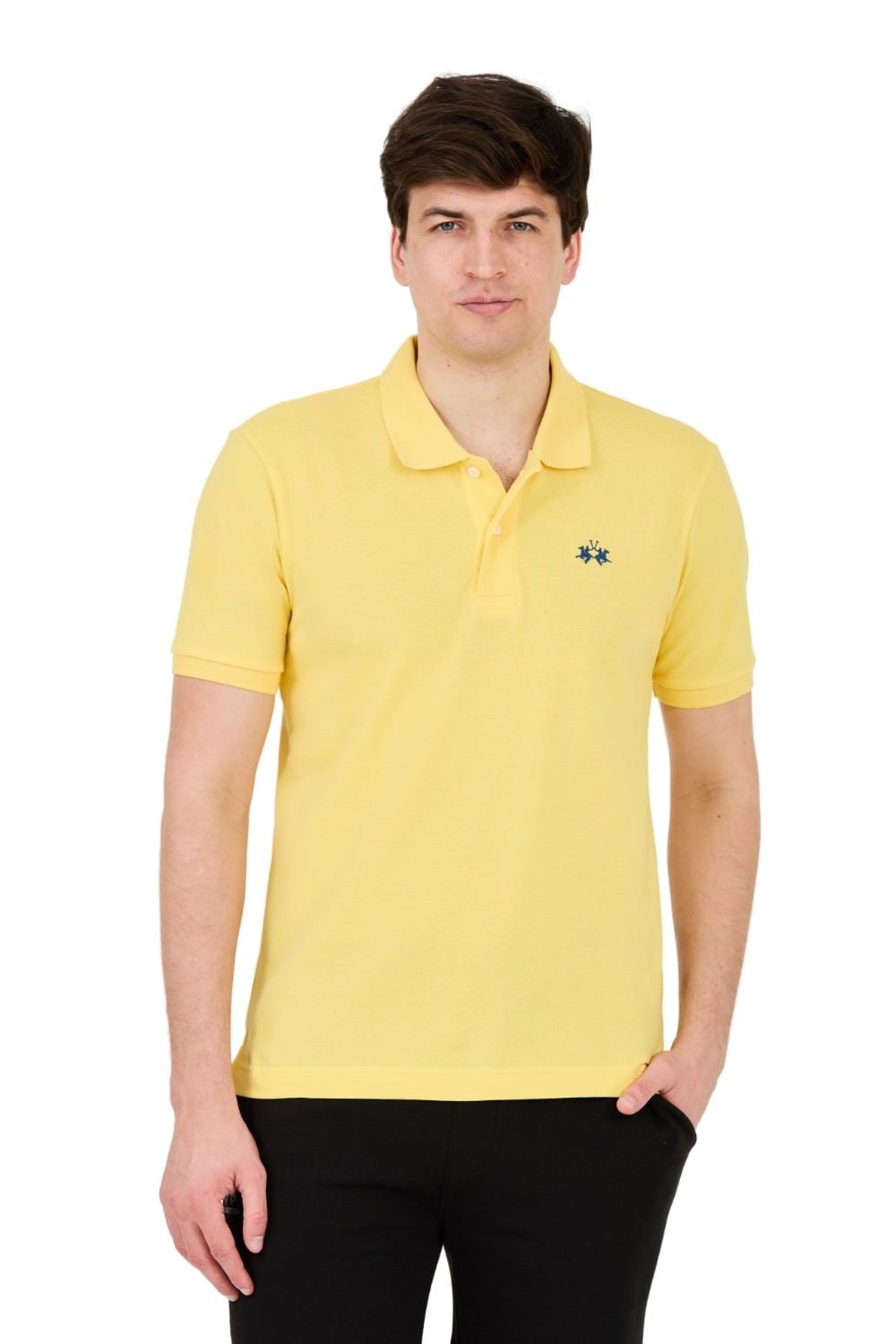 LA MARTINA Żółte polo z małym logo