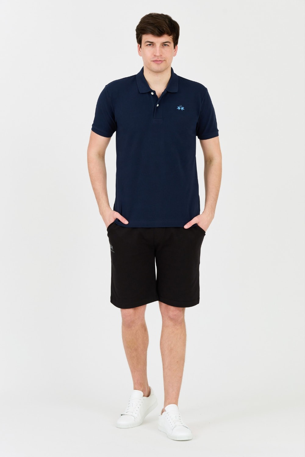LA MARTINA Granatowe polo z małym logo