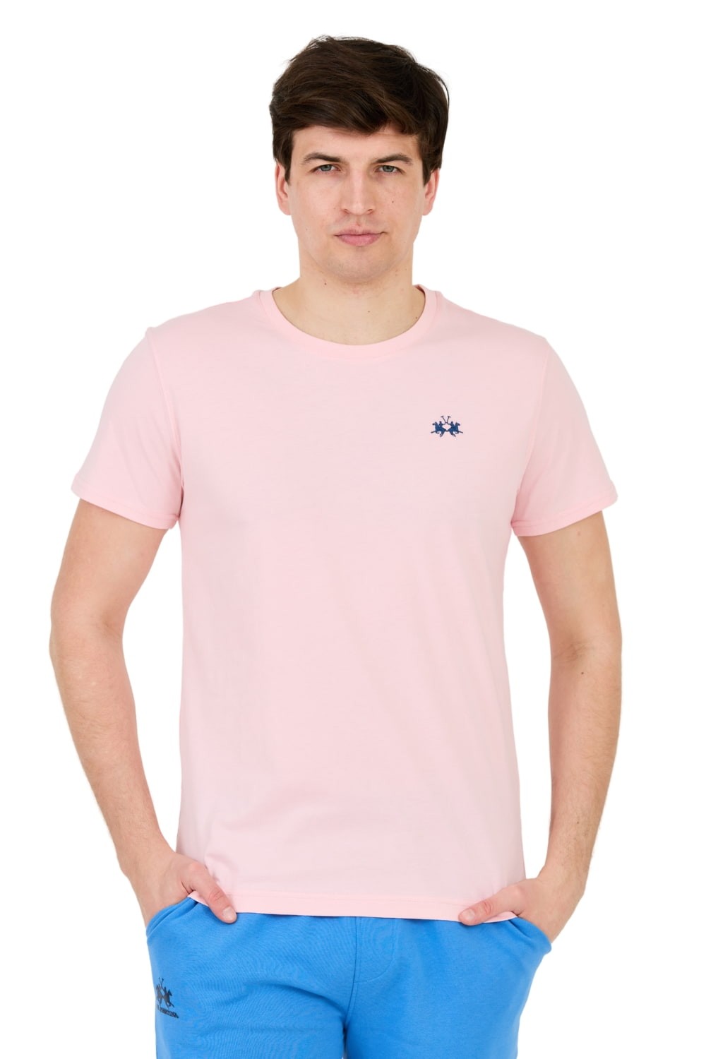 LA MARTINA Pink t-shirt with small logo