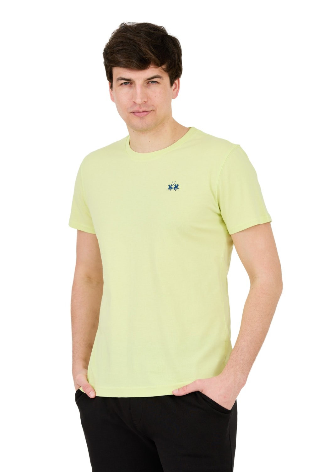LA MARTINA Yellow t-shirt with small logo