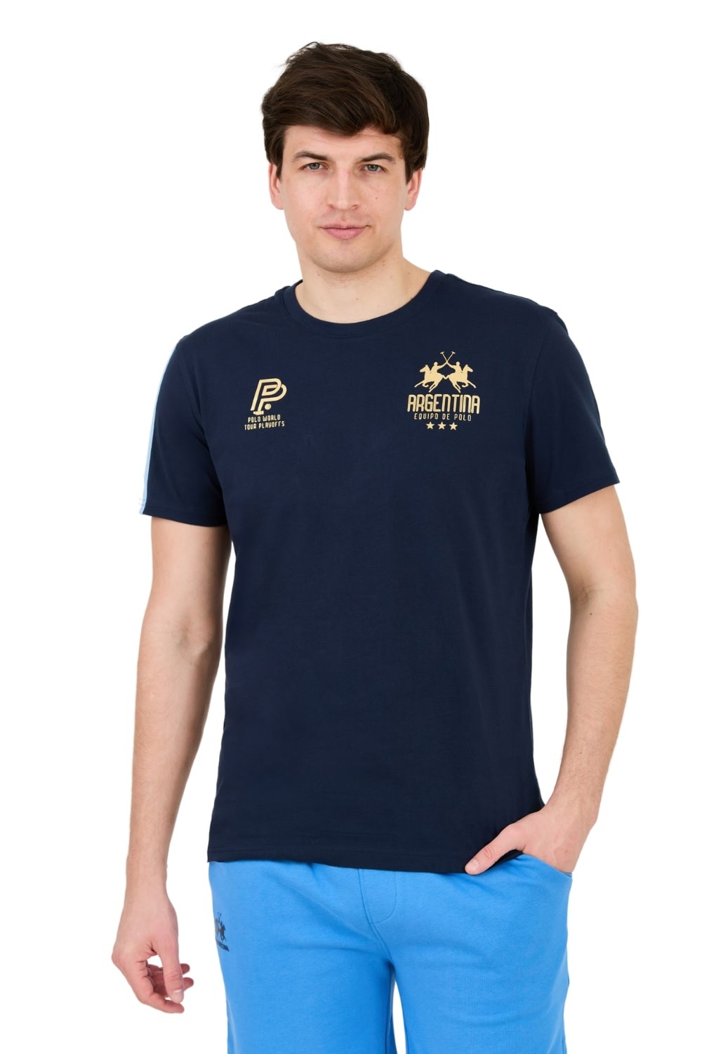 LA MARTINA Granatowy t-shirt Jersey