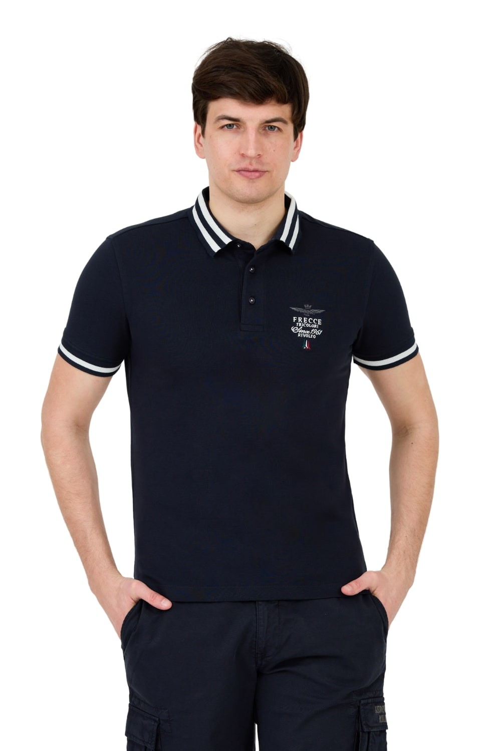 AERONAUTICA MILITARE Navy blue Short Sleeve polo