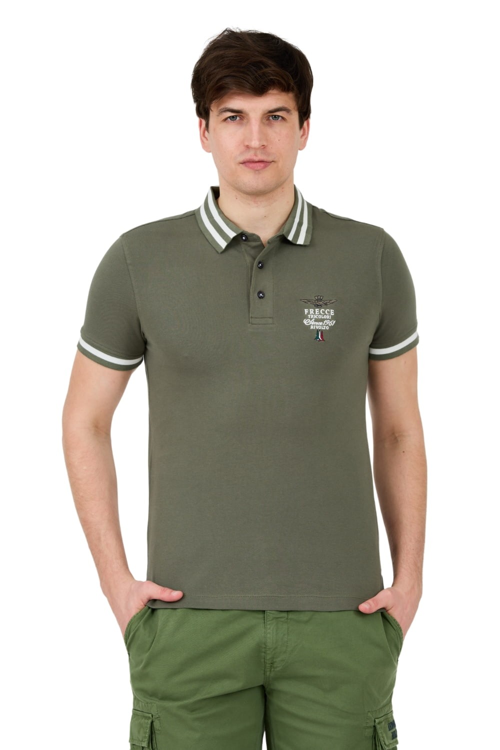 AERONAUTICA MILITARE Zielone polo Short Sleeve