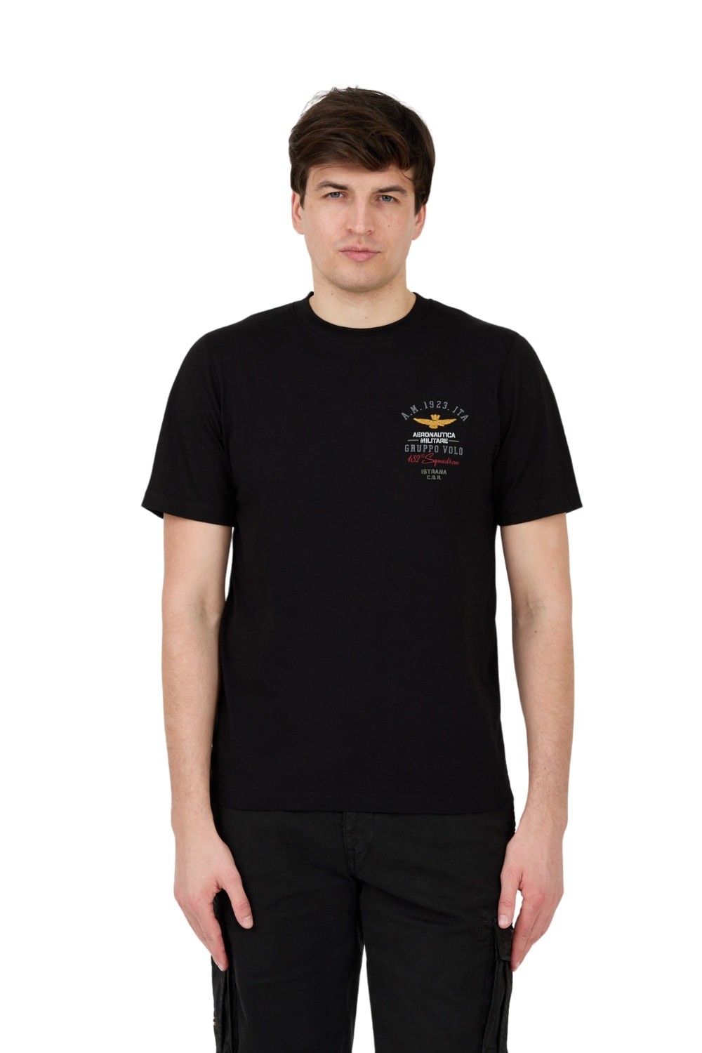 AERONAUTICA MILITARE Black Short Sleeve T-Shirt