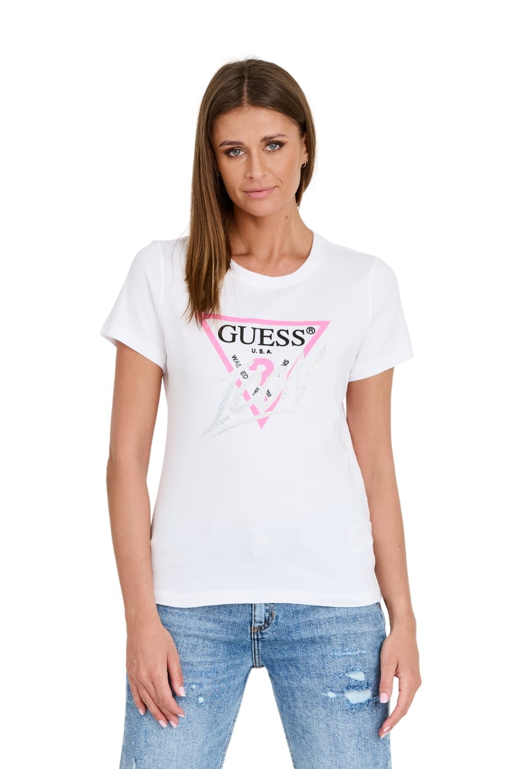 GUESS Biały T-shirt Icon Tee