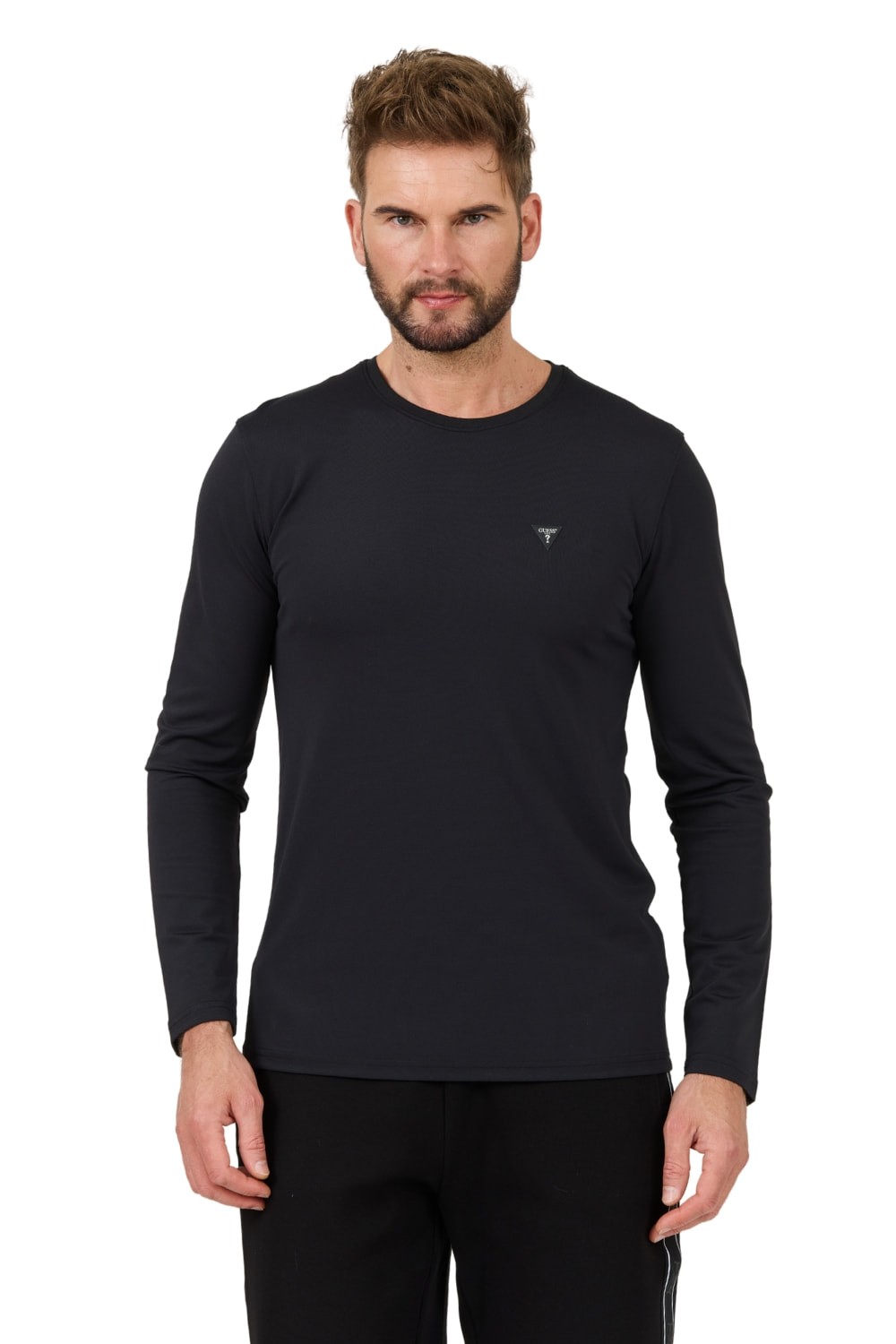 GUESS Czarny longsleeve New Tech Str T