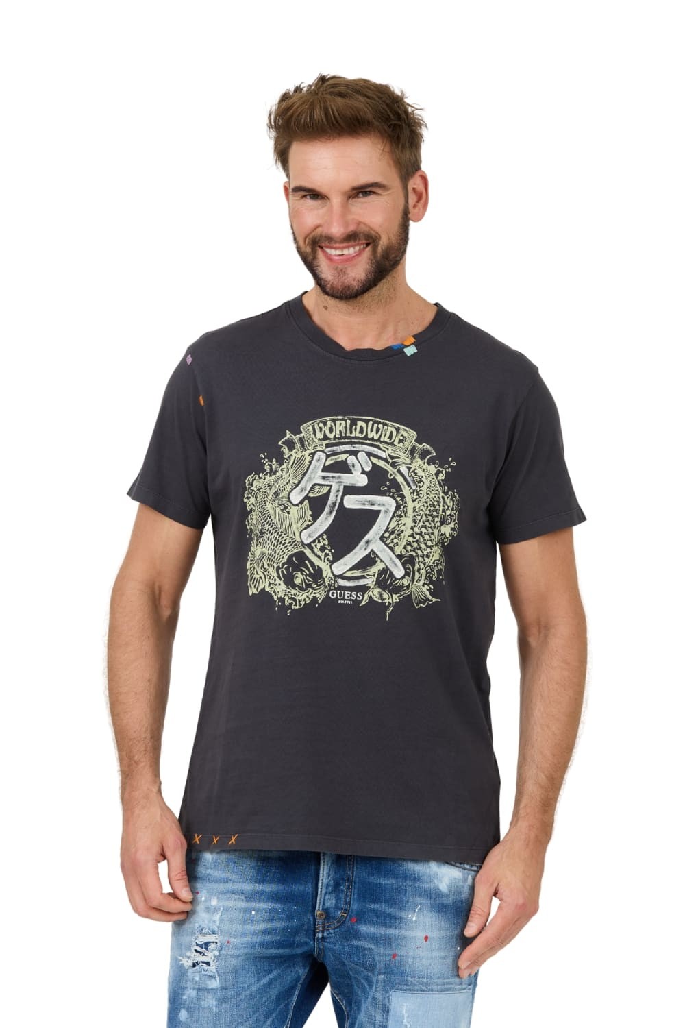 GUESS Grey Japanese Ideog t-shirt