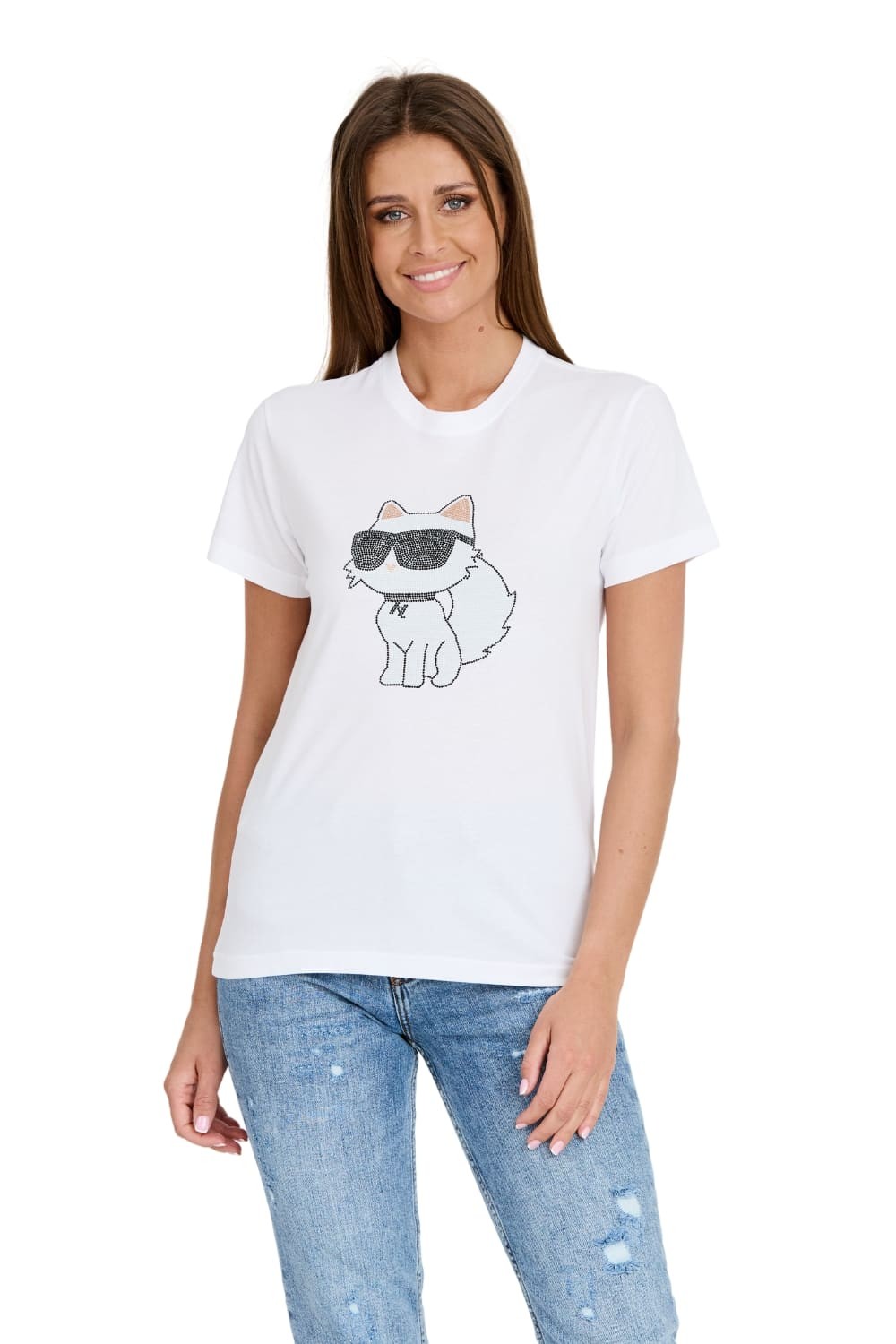 KARL LAGERFELD Biały t-shirt Ikonik 2.0