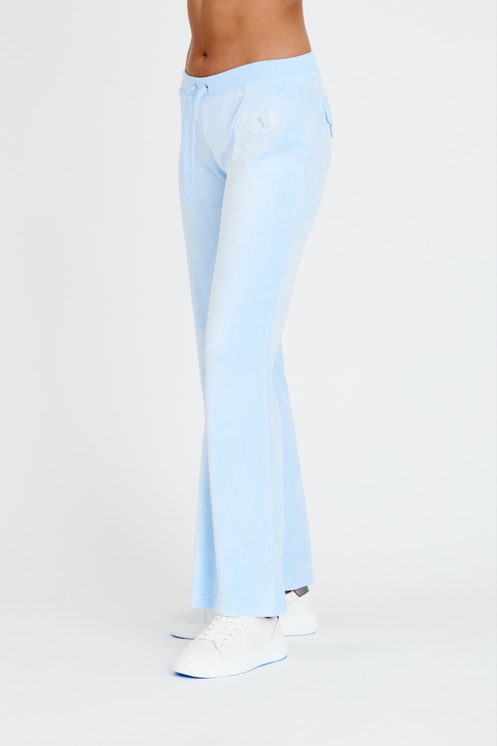 JUICY COUTURE Błękitne spodnie Heritage Dog Crest Kaisa Trackpant