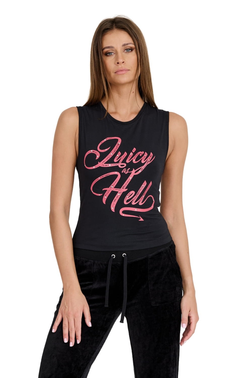 JUICY COUTURE Czarny top Juicy As Hell Tank