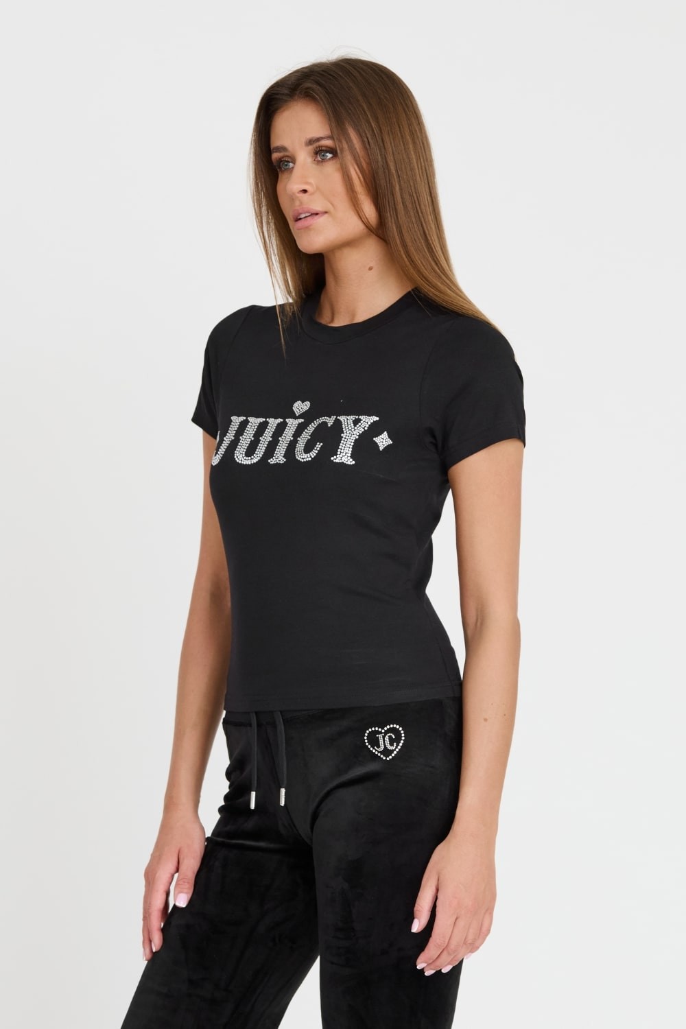 JUICY COUTURE Czarny t-shirt Ryder Rodeo Fitted