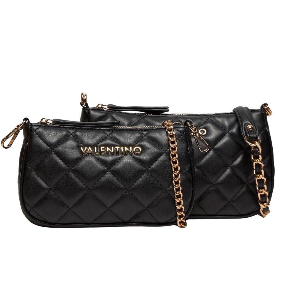 VALENTINO Podwójna czarna torebka Ocarina Crossbody