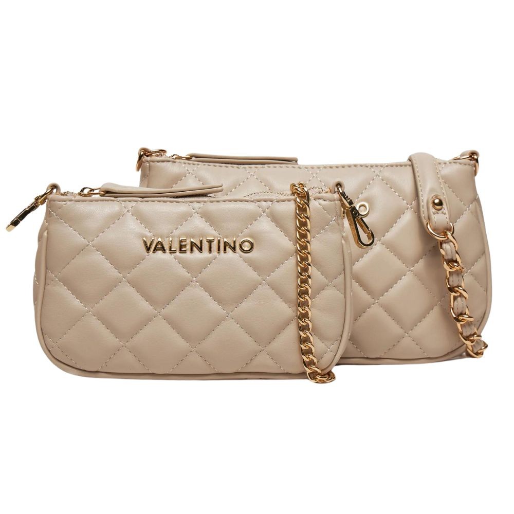VALENTINO Double Beige Ocarina Crossbody Handbag