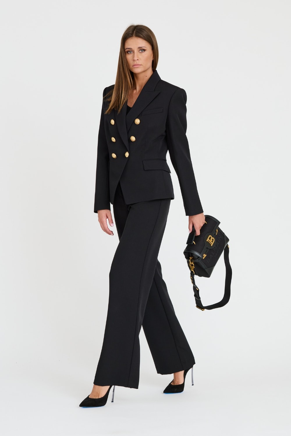 BALMAIN Czarna marynarka 6 Btn Gdp Jacket