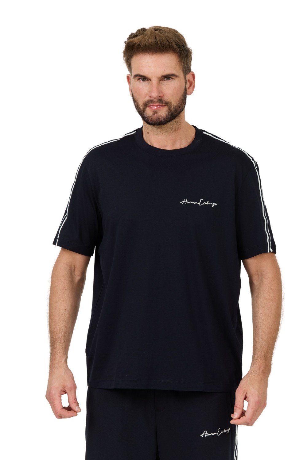 ARMANI EXCHANGE Granatowy t-shirt