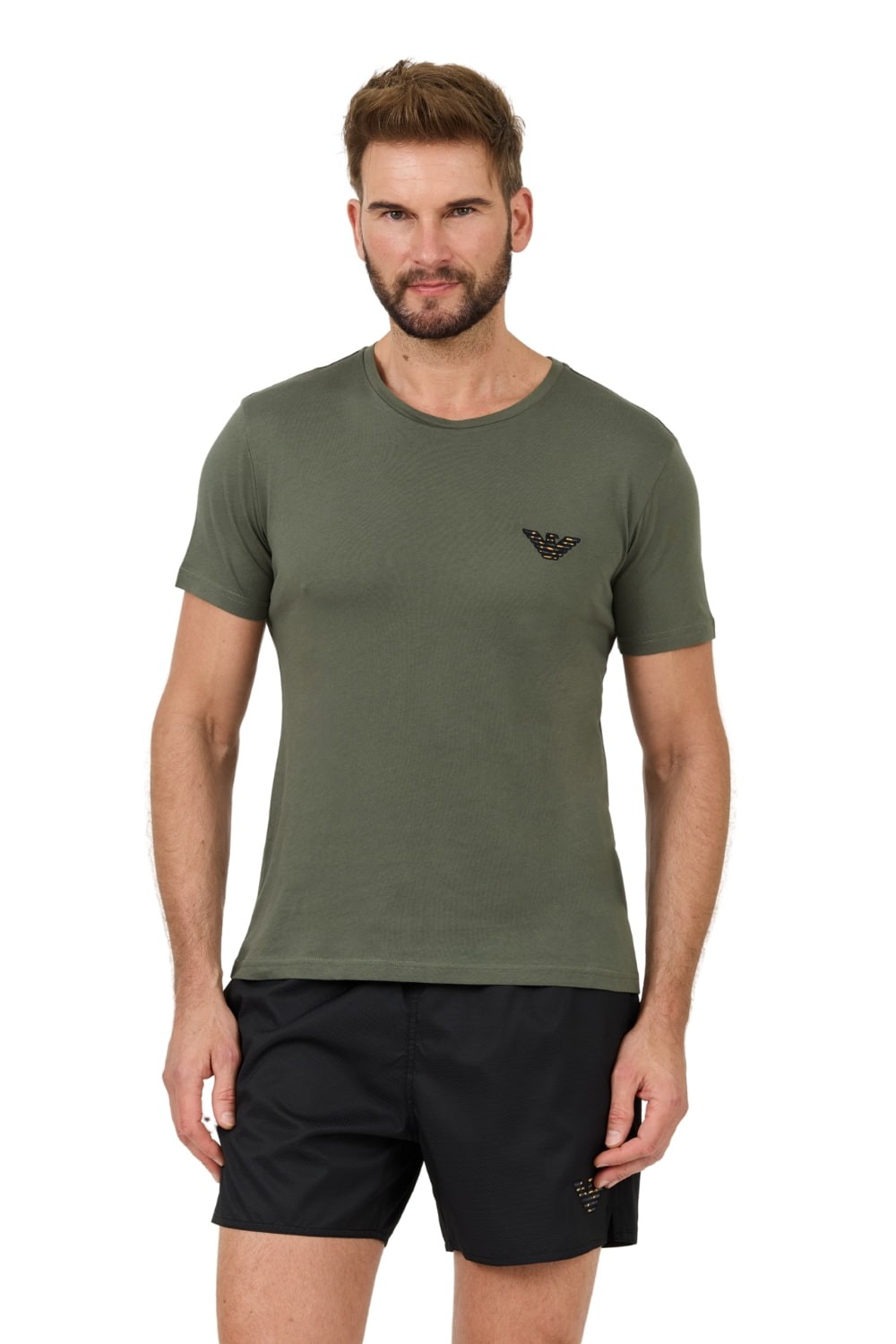 EMPORIO ARMANI green brodé logo t-shirt