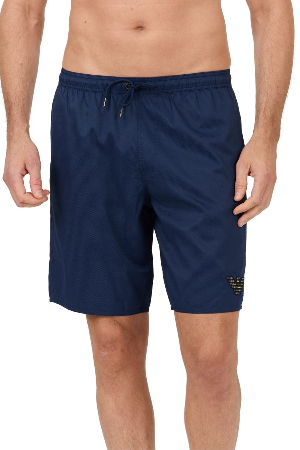 EMPORIO ARMANI Granatowe kąpielówki De bain logo brodé