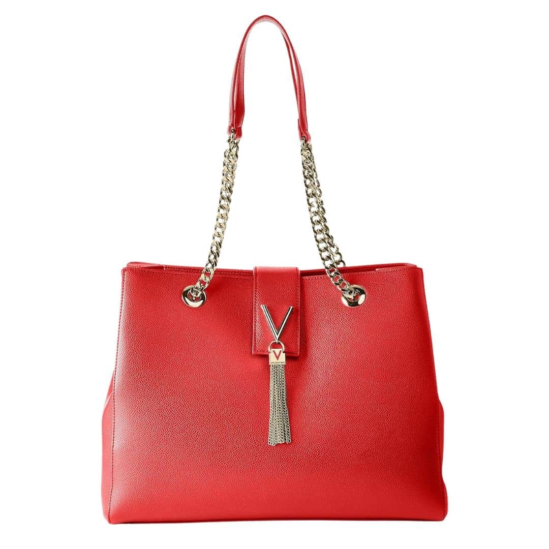 Велика червона сумка для покупок VALENTINO Divina