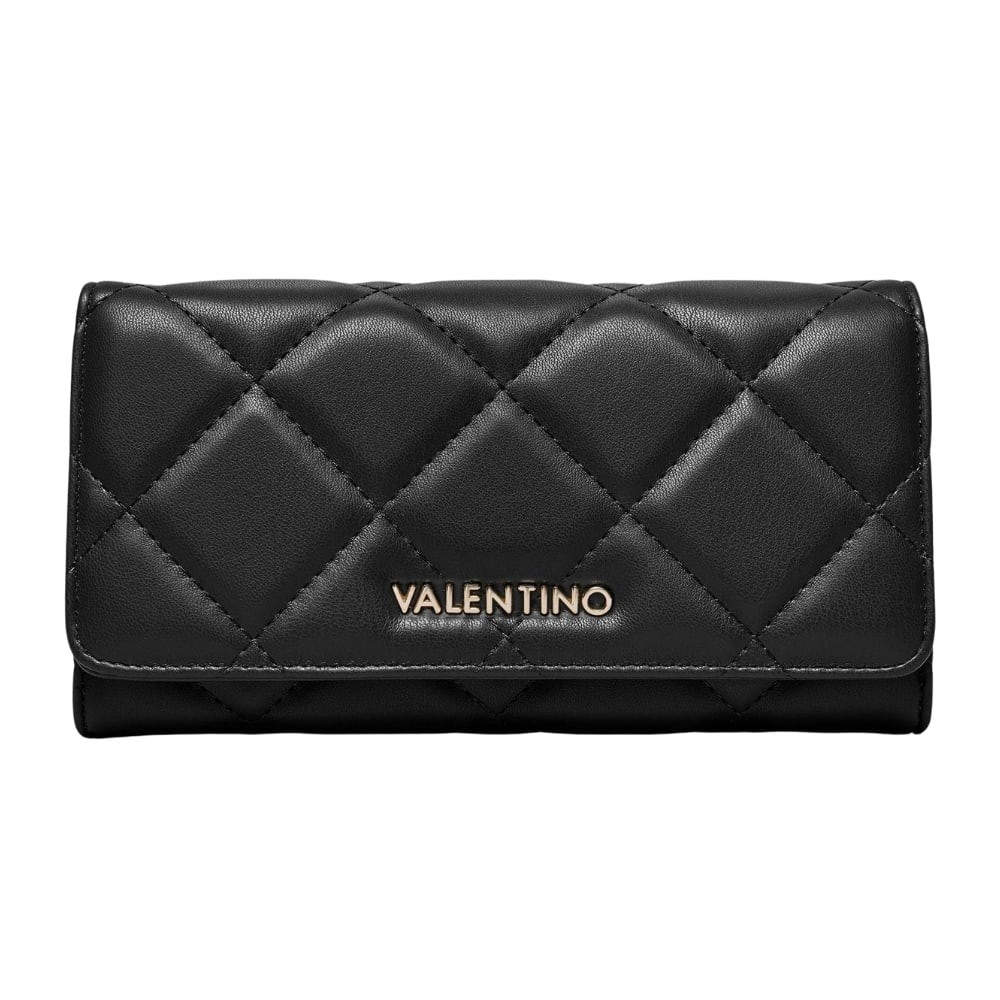 VALENTINO Czarny pikowany portfel Ocarina