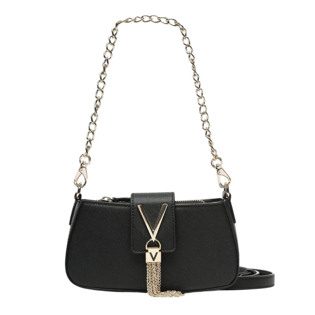 VALENTINO Mała czarna kopertówka Divina SA