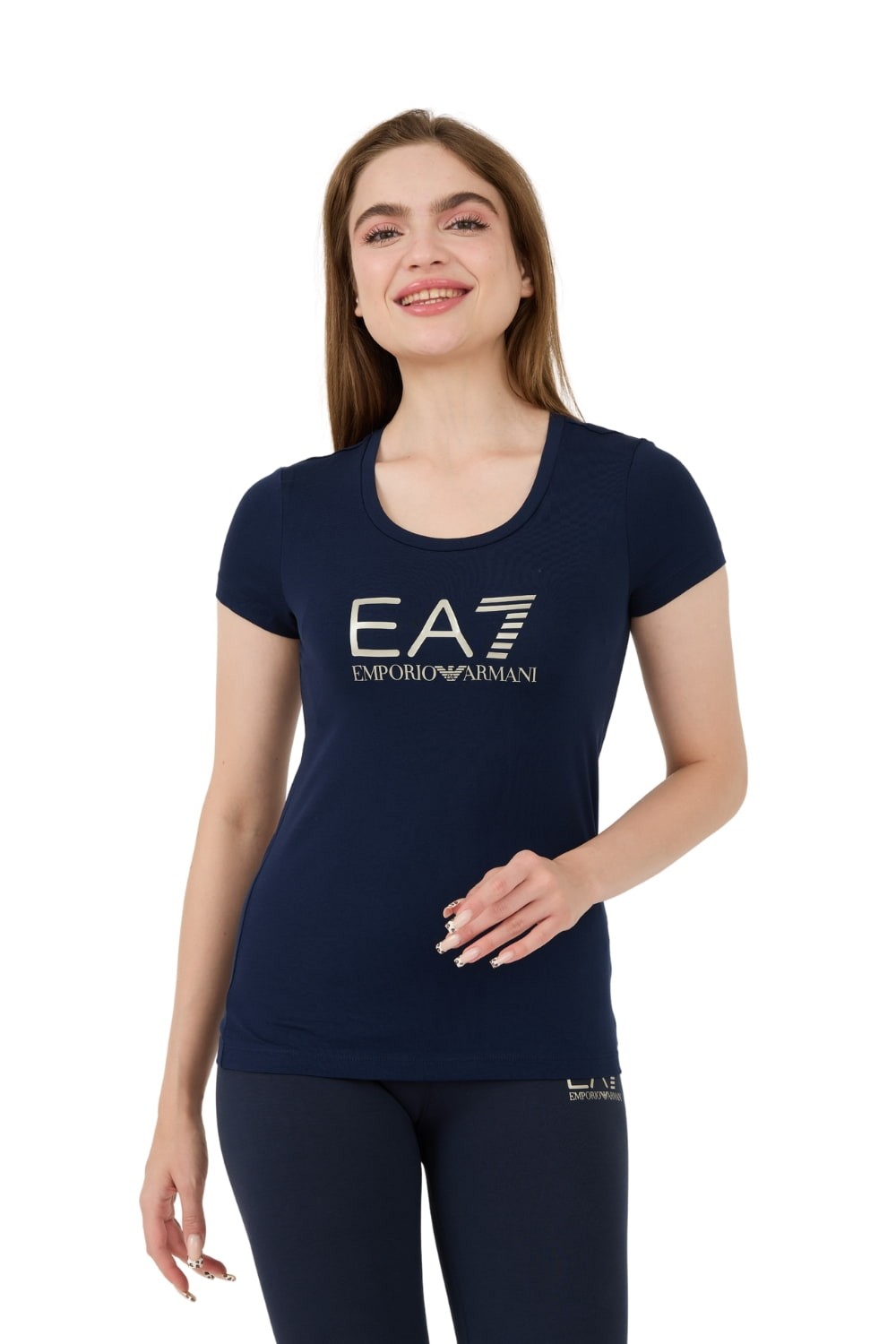 EA7 Navy blue t-shirt with silver logo