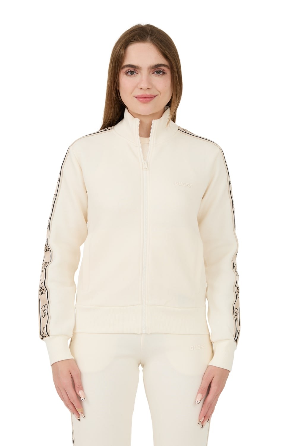 GUESS Beżowa bluza Britney Full Zip