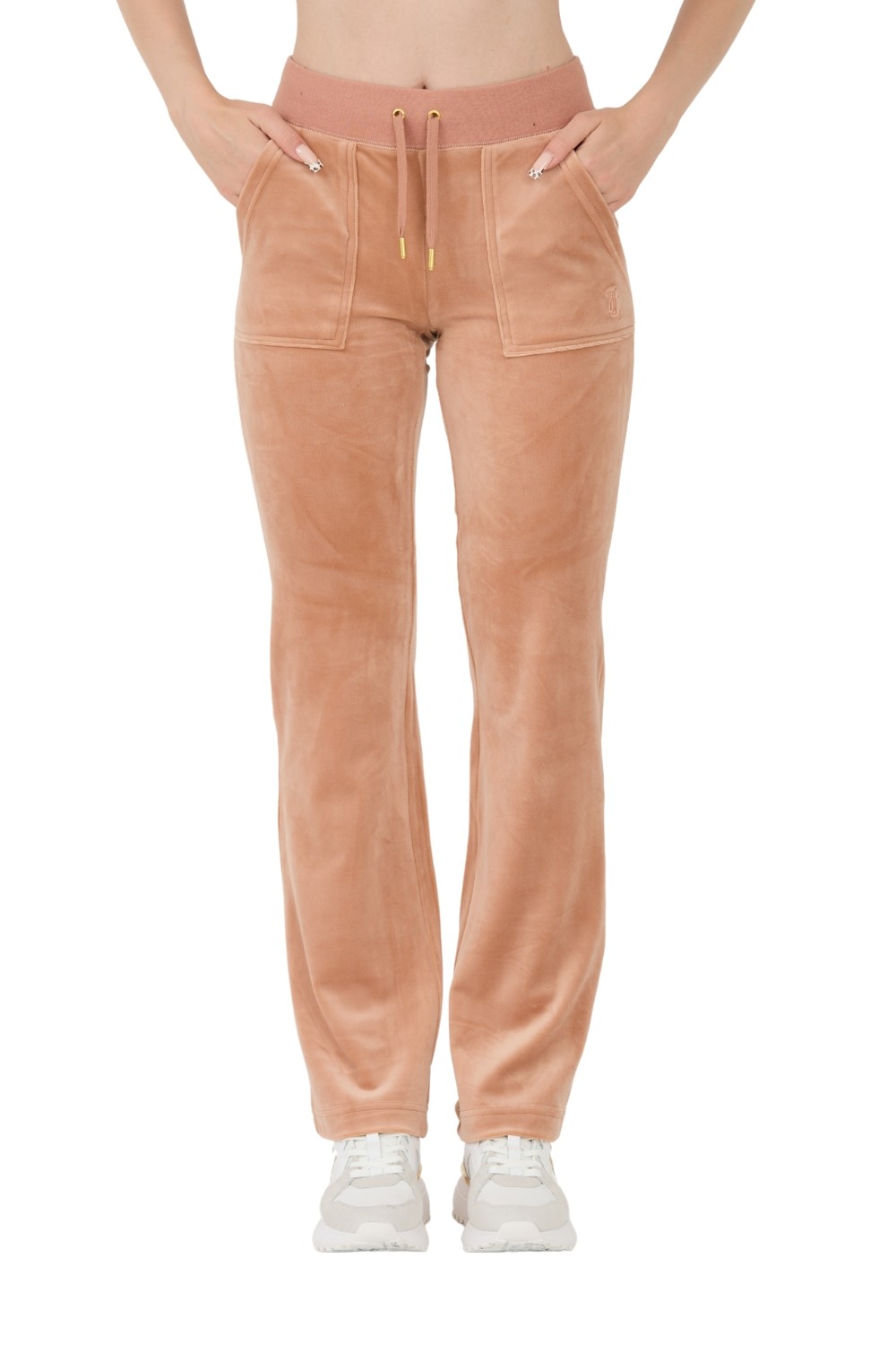 JUICY COUTURE Beżowe spodnie dresowe Del Ray Gold Pocketed Pant