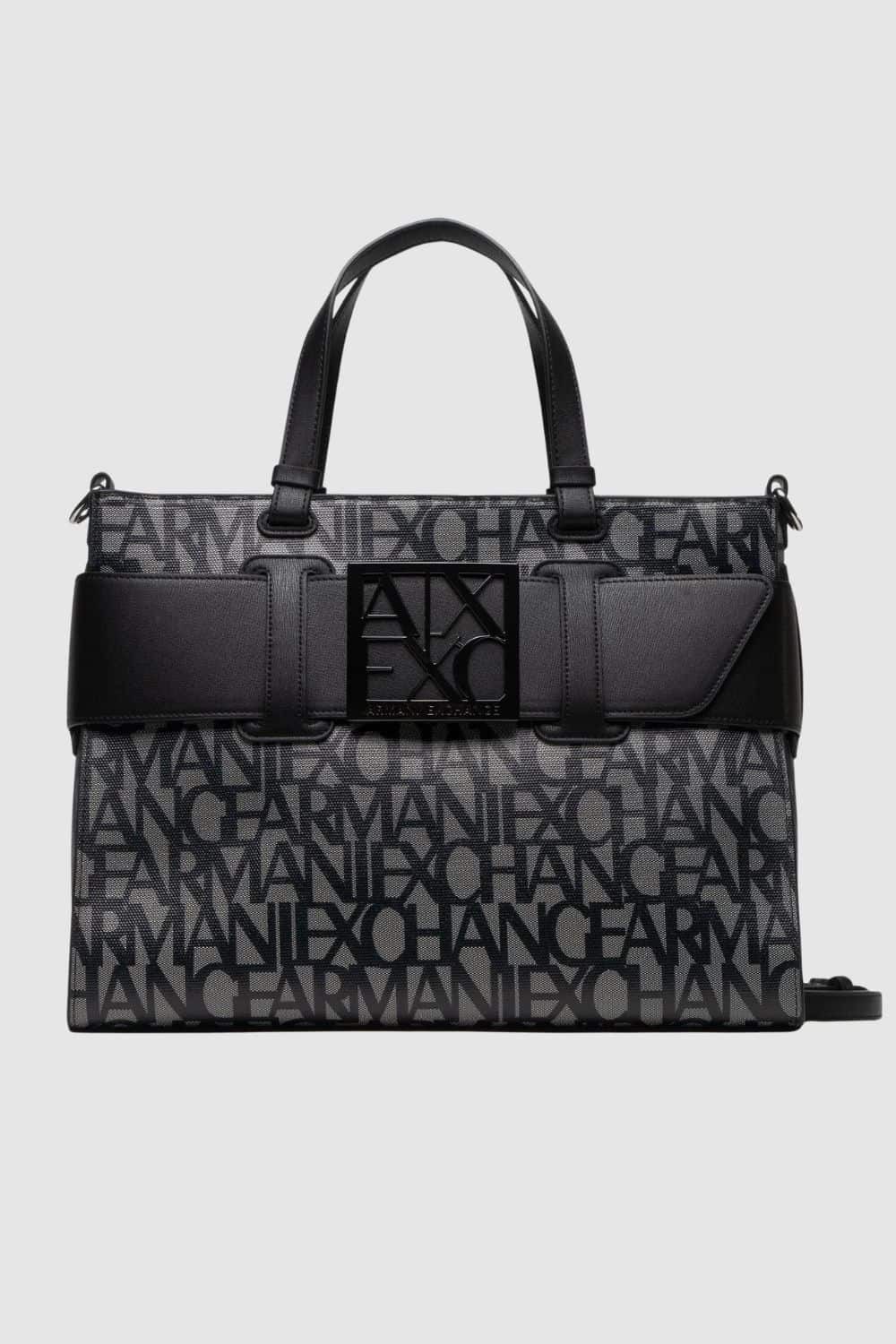 ARMANI EXCHANGE Czarno-beżowa torebka klasyczna