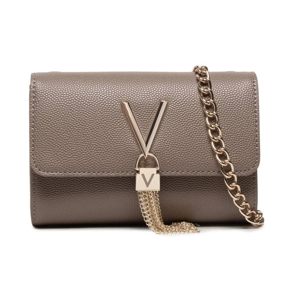 VALENTINO Mała brązowa kopertówka Divina Pochette