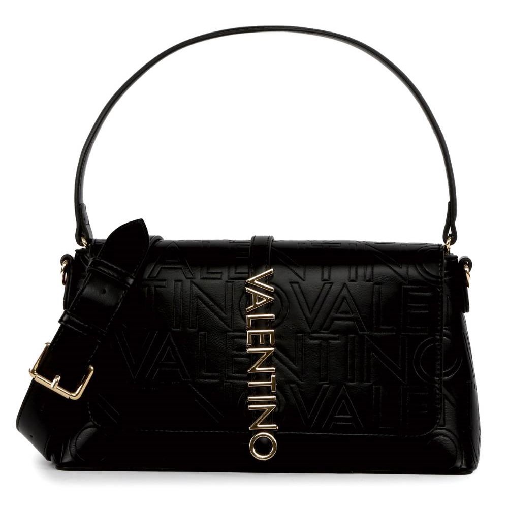 VALENTINO Logowana czarna torebka Lio Re Flap Bag