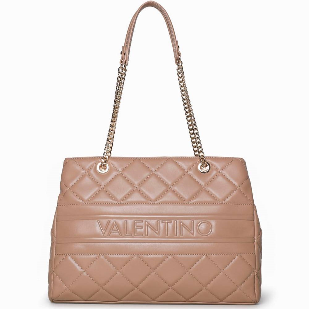 VALENTINO Beżowa pikowana shopperka Ada Shopping