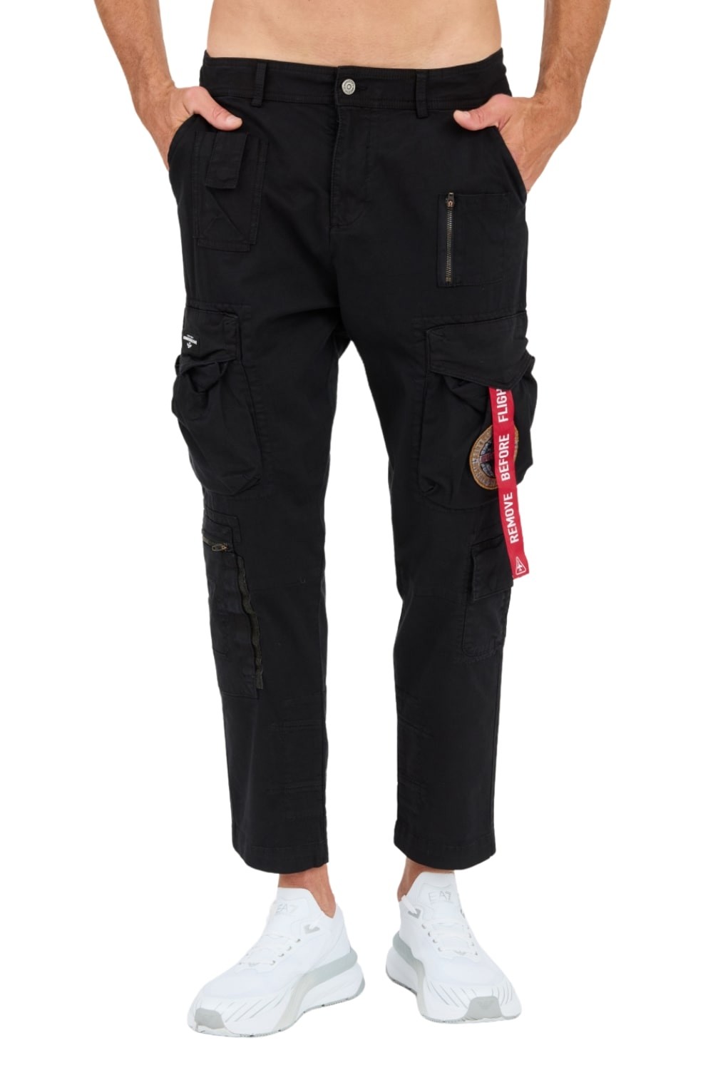 AERONAUTICA MILLITARE Czarne spodnie Crew Chief