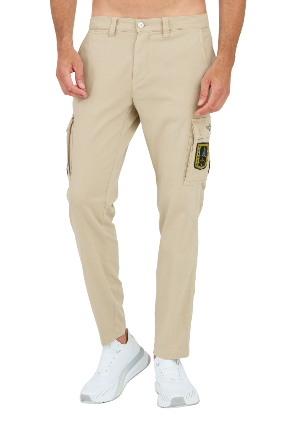 AERONAUTICA MILLITARE Beżowe bojówki TROUSERS