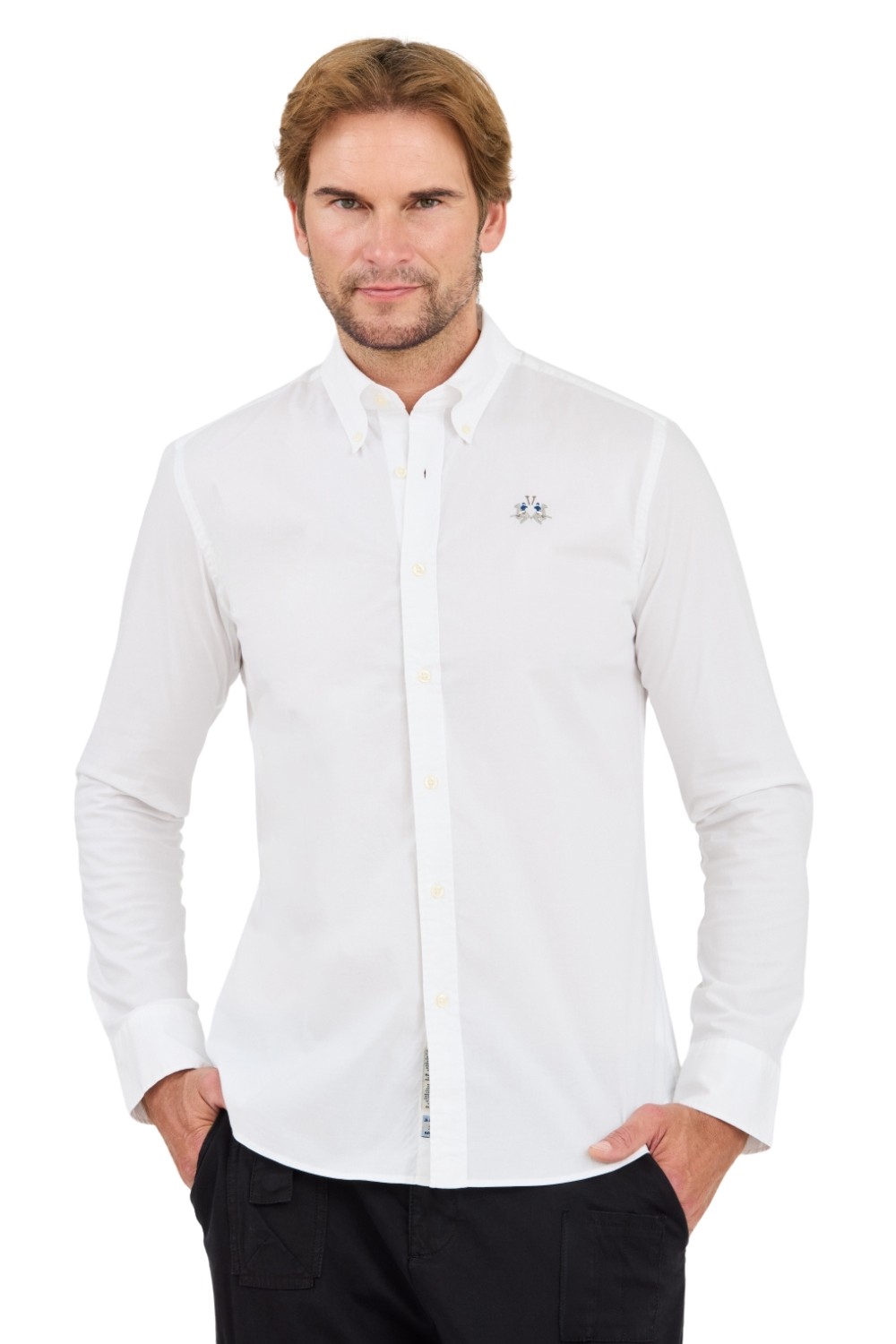 LA MARTINA Biała koszula Poplin Stretch