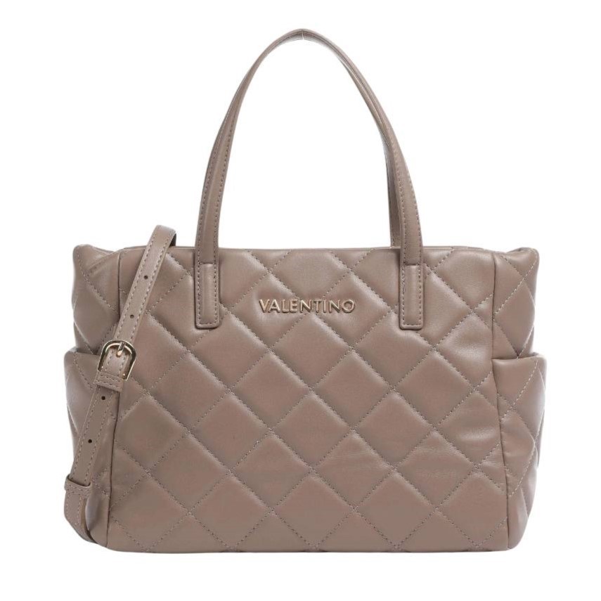 VALENTINO Pikowana beżowa torebka Ocarina Shopping