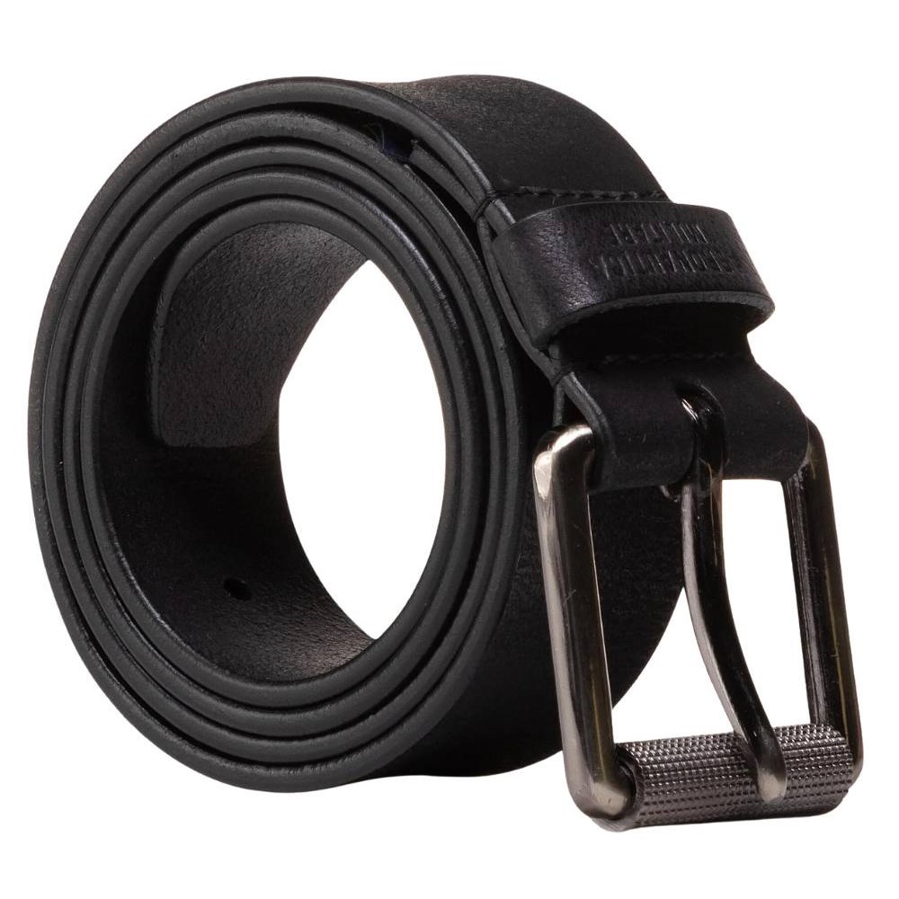 AERONAUTICA MILLITARE Skórzany czarny pasek męski z podwójnymi przeszyciami