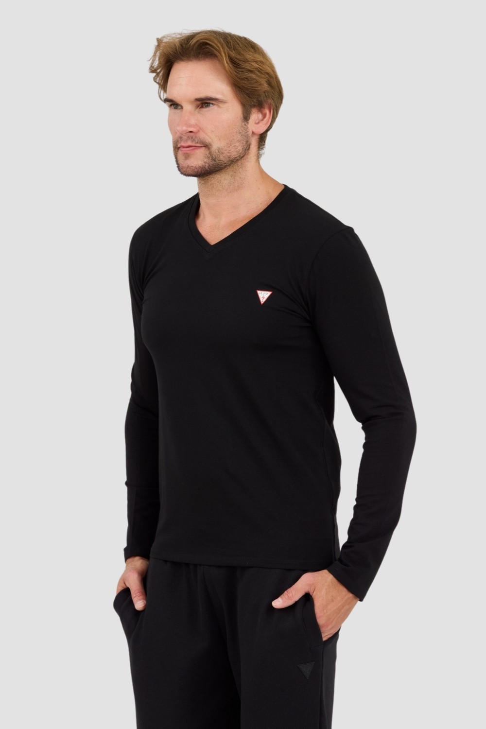 GUESS Czarny longsleeve Core Tee