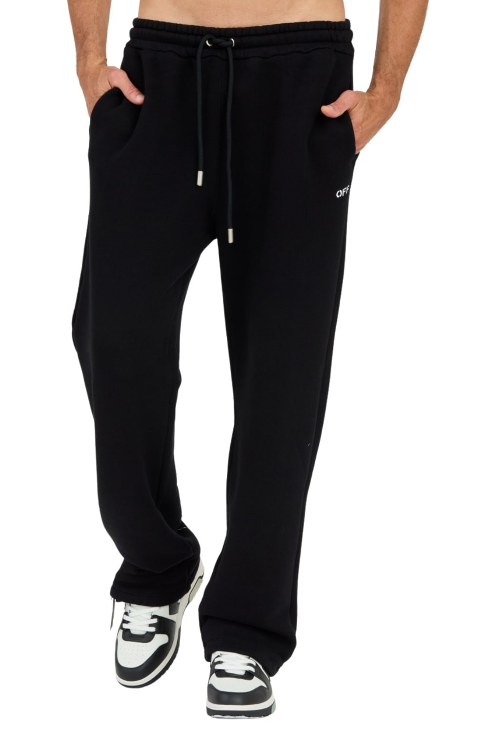 OFF-WHITE Czarne spodnie dresowe Stitch Arr Sweatpants
