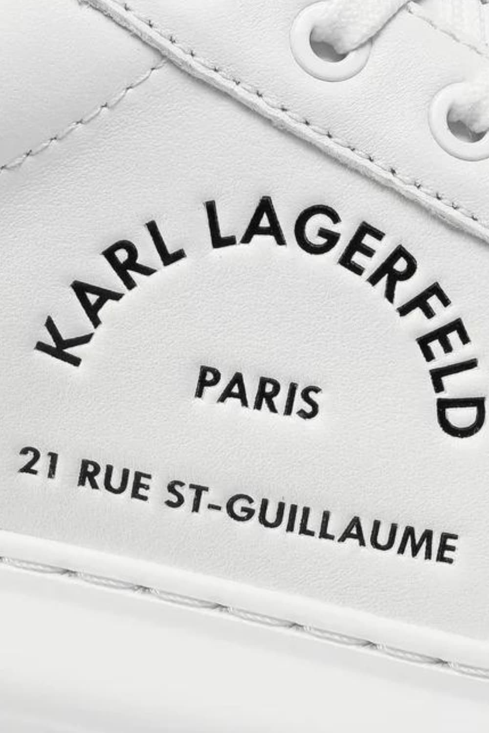 KARL LAGERFELD White leather Maison Karl Lace sneakers