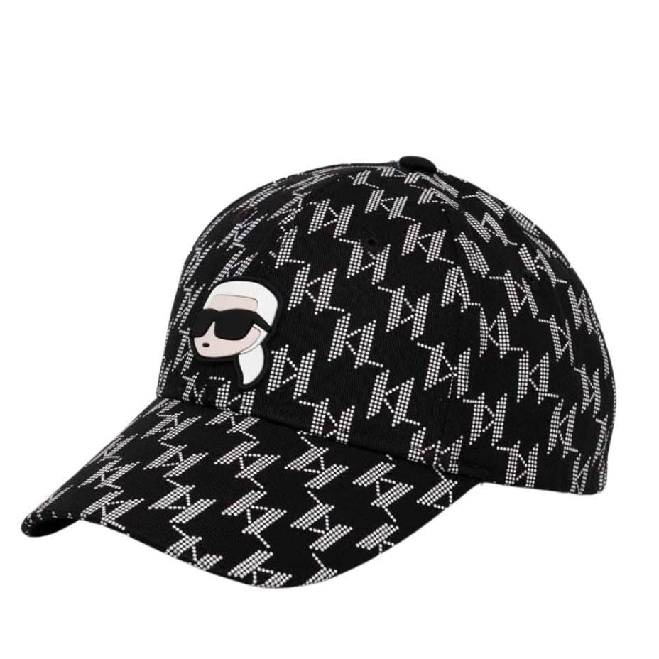 KARL LAGERFELD Czarna czapka K/ikonik 2.0 Monogram