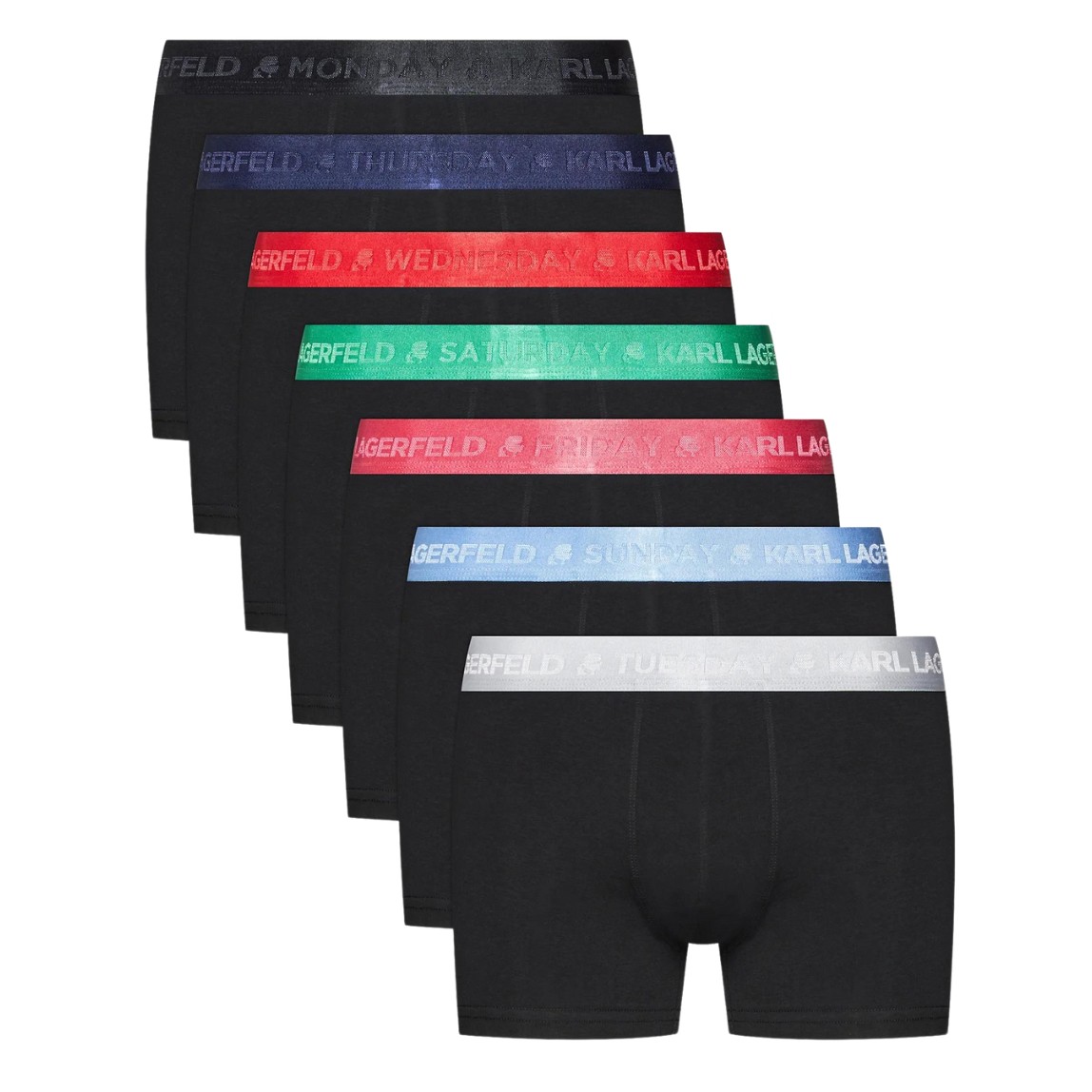 KARL LAGERFELD Zestaw czarnych bokserek Day Of The Week Trunk 7PACK