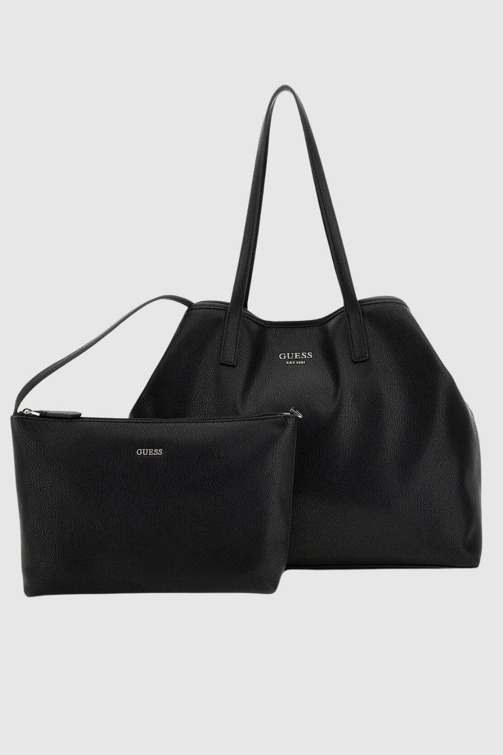 GUESS Duża czarna torebka 2 w 1 Vikky II